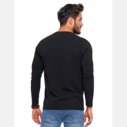 Longsleeve koszulka męska bawełniana z długim rękawem CZARNA MORAJ